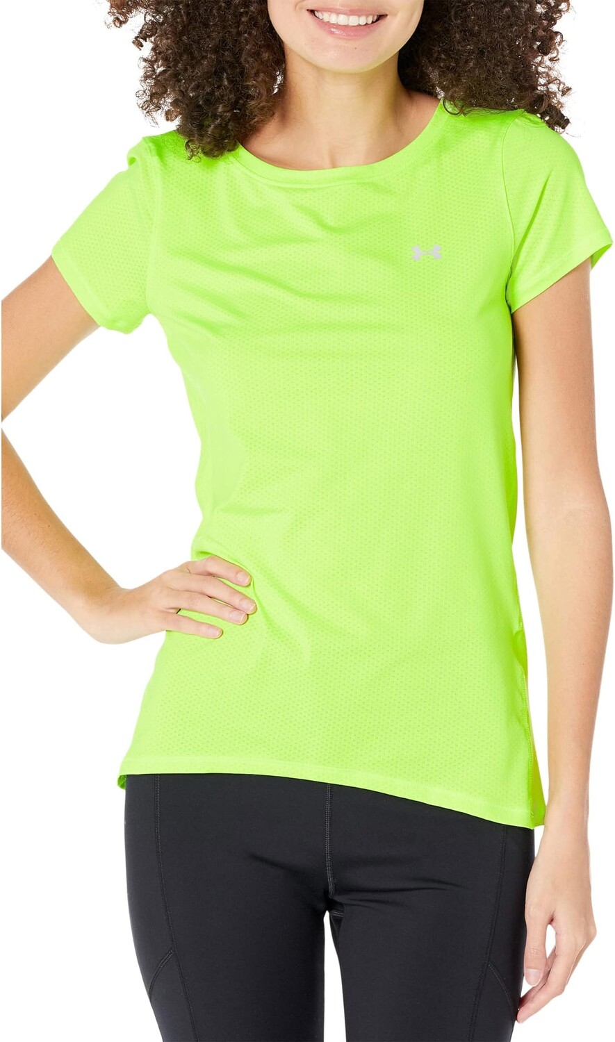

HeatGear Armour с коротким рукавом Under Armour, цвет Lime Surge/Iridescent