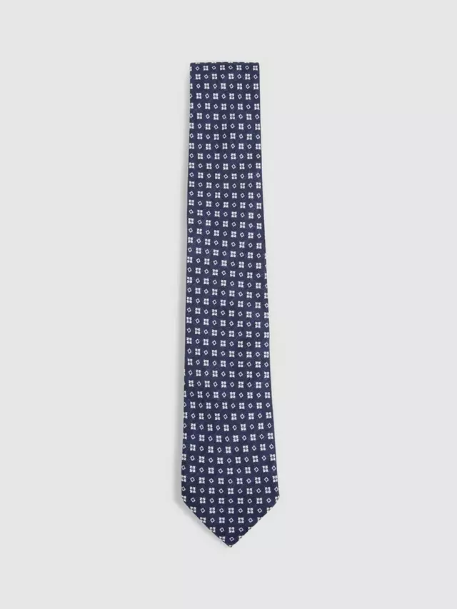 

Галстук Reiss Cavoli Silk Medallion, темно-синий