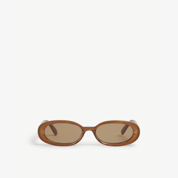 Солнцезащитные очки Outta Love в овальной оправе из поликарбоната Le Specs, цвет caramel