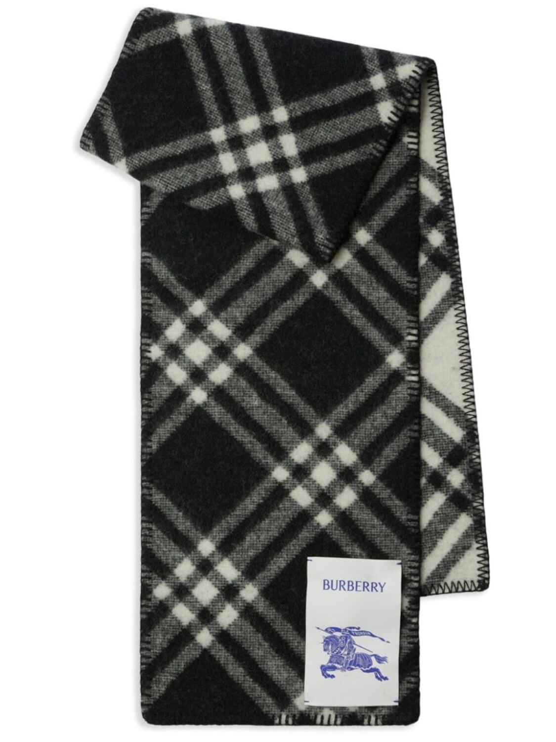 

Burberry шерстяной шарф в клетку Vintage Check, черный