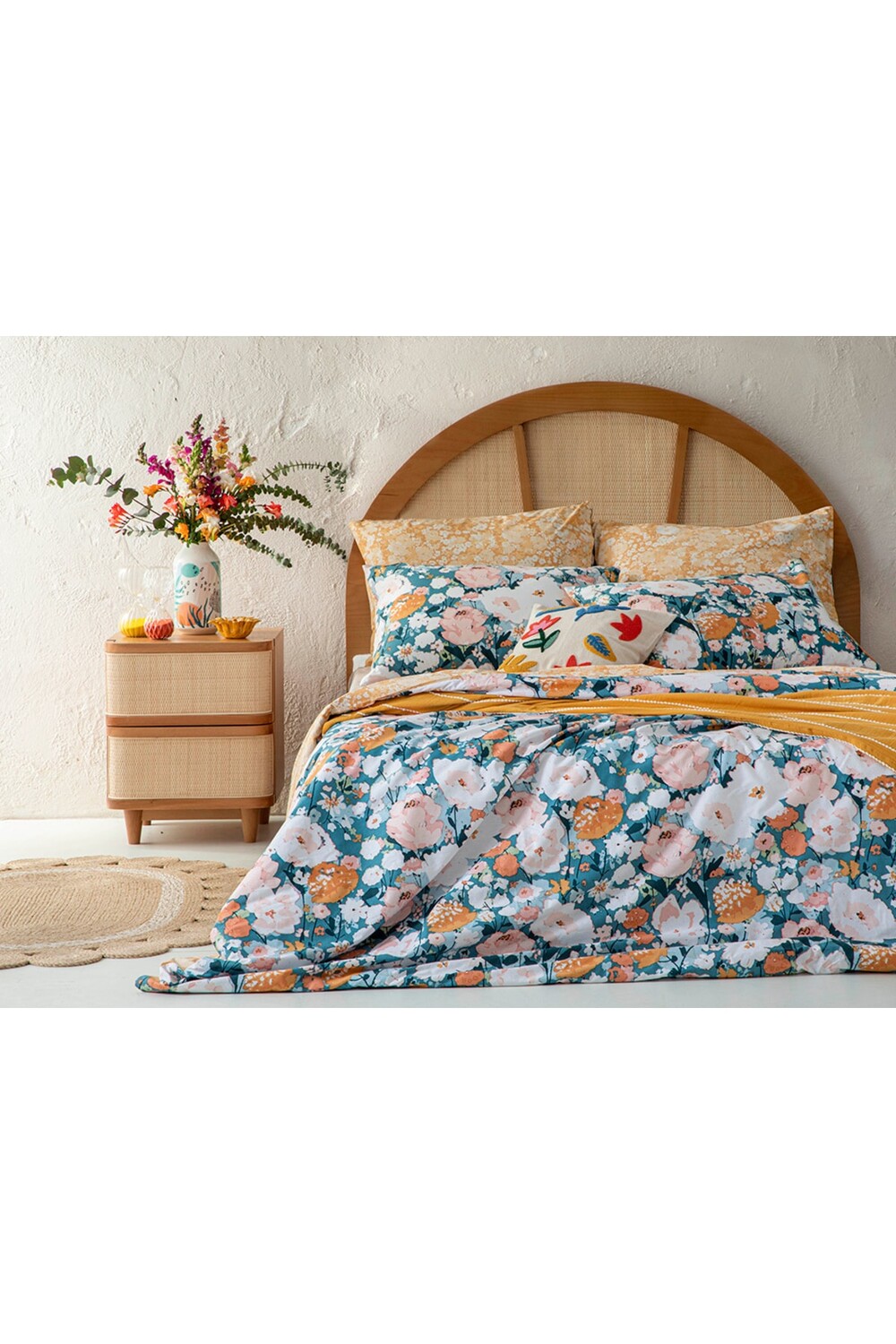 

Комплект пододеяльников двойной English Home Camellia, персиковый