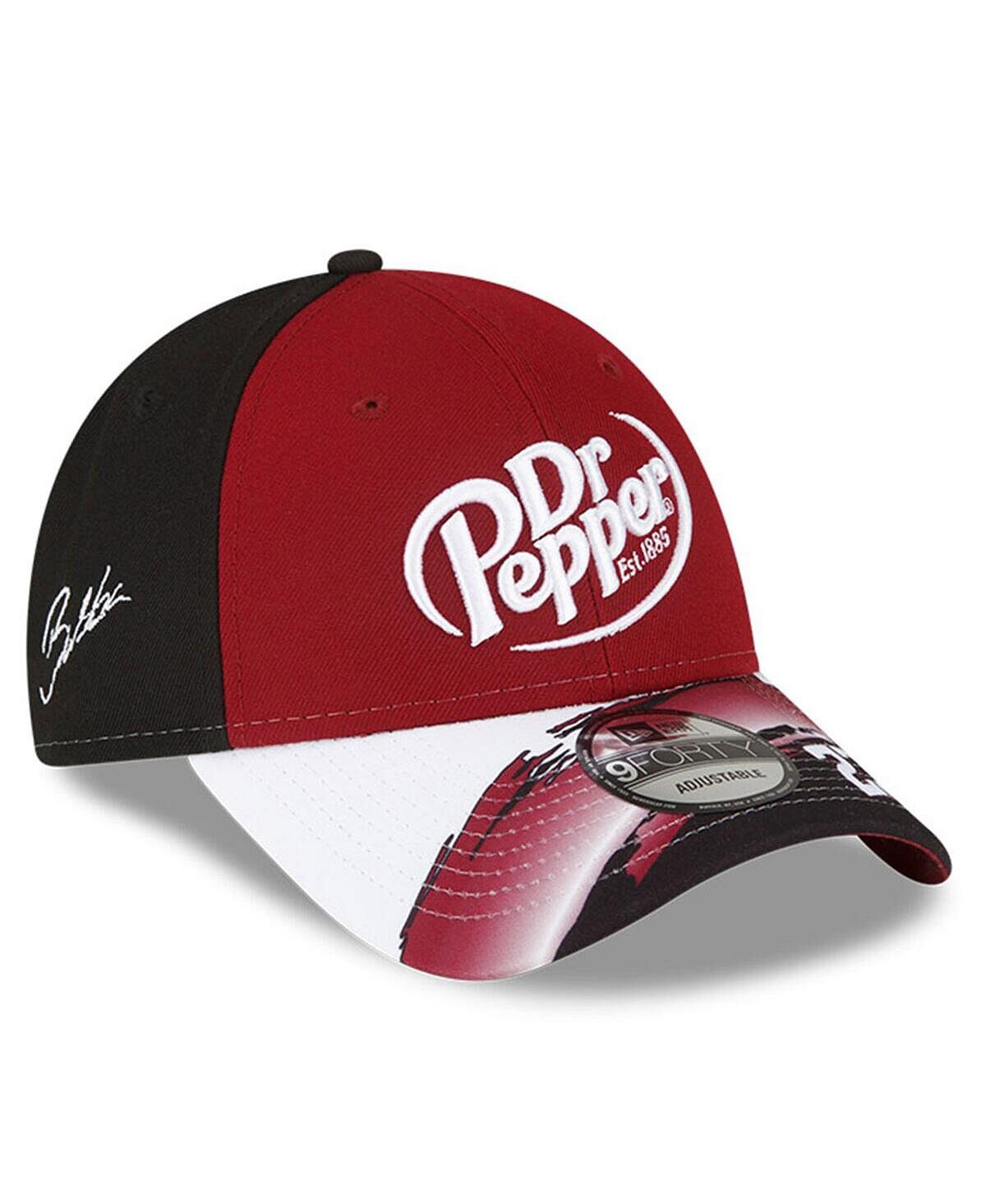 

Мужская темно-бордовая, черная регулируемая шляпа Bubba Wallace 9FORTY Dr. Pepper Visor Streak Snapback New Era