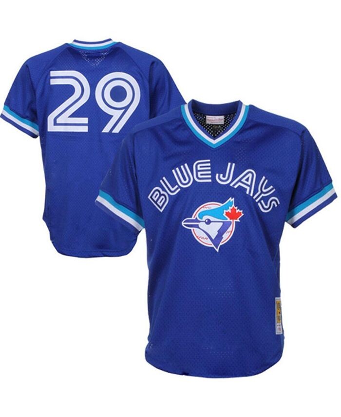 

Мужской тренировочный трикотаж с сеткой Joe Carter Royal Toronto Blue Jays 1993 года Authentic Cooperstown Collection Mitchell & Ness, синий