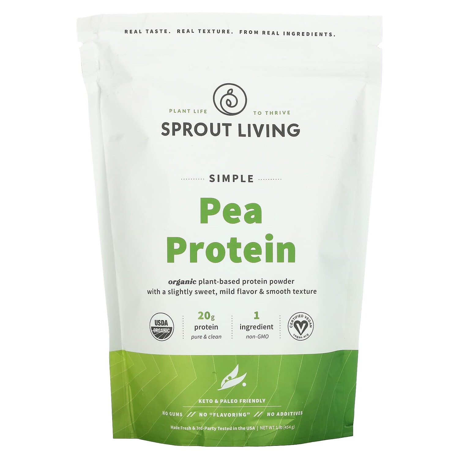 

Simple, органический гороховый протеин, без добавок, 454 г (1 фунт), Sprout Living