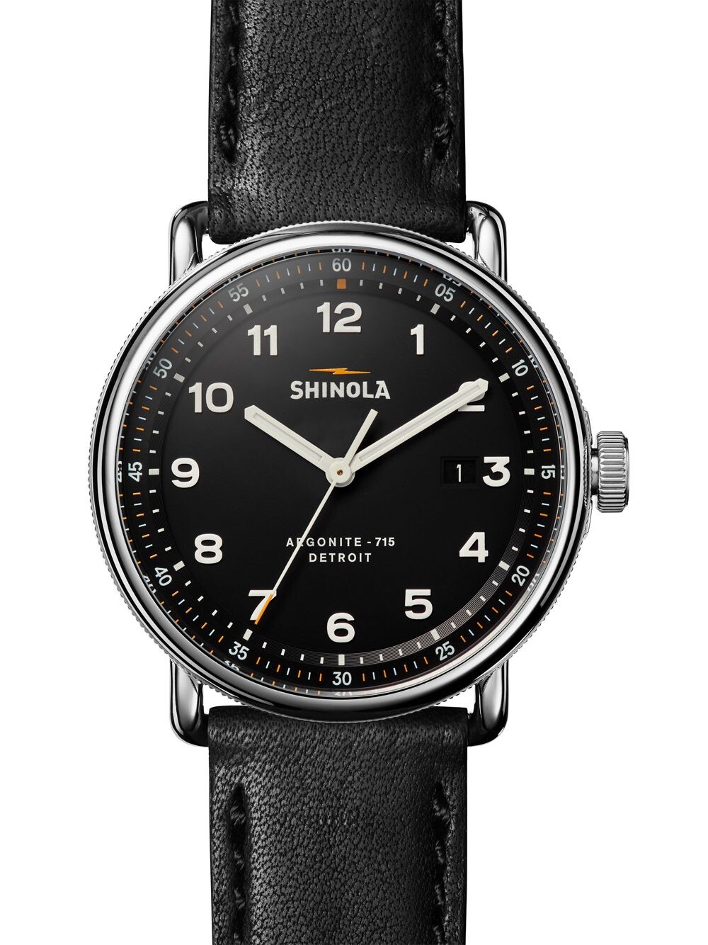 

Часы Canfield 43MM с кожаным ремешком Shinola, черный