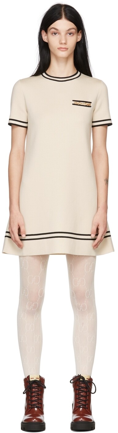 

Платье Off-White из шерсти с конской пряжкой Gucci, цвет Garden