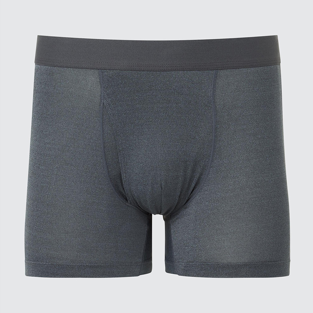 

Трусы-боксеры Uniqlo Cool Black Technology AIRism трикотажные, сине-серый