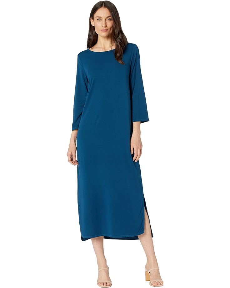 

Платье Mod-o-doc Soft Woven Stretch Viscose 3/4 Sleeve Boatneck Midi, цвет Neptune