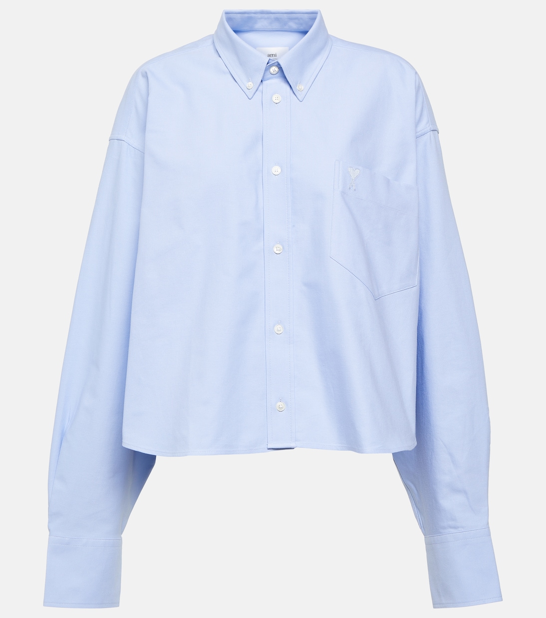 Укороченная рубашка из хлопка ami de cœur Ami Paris, синий