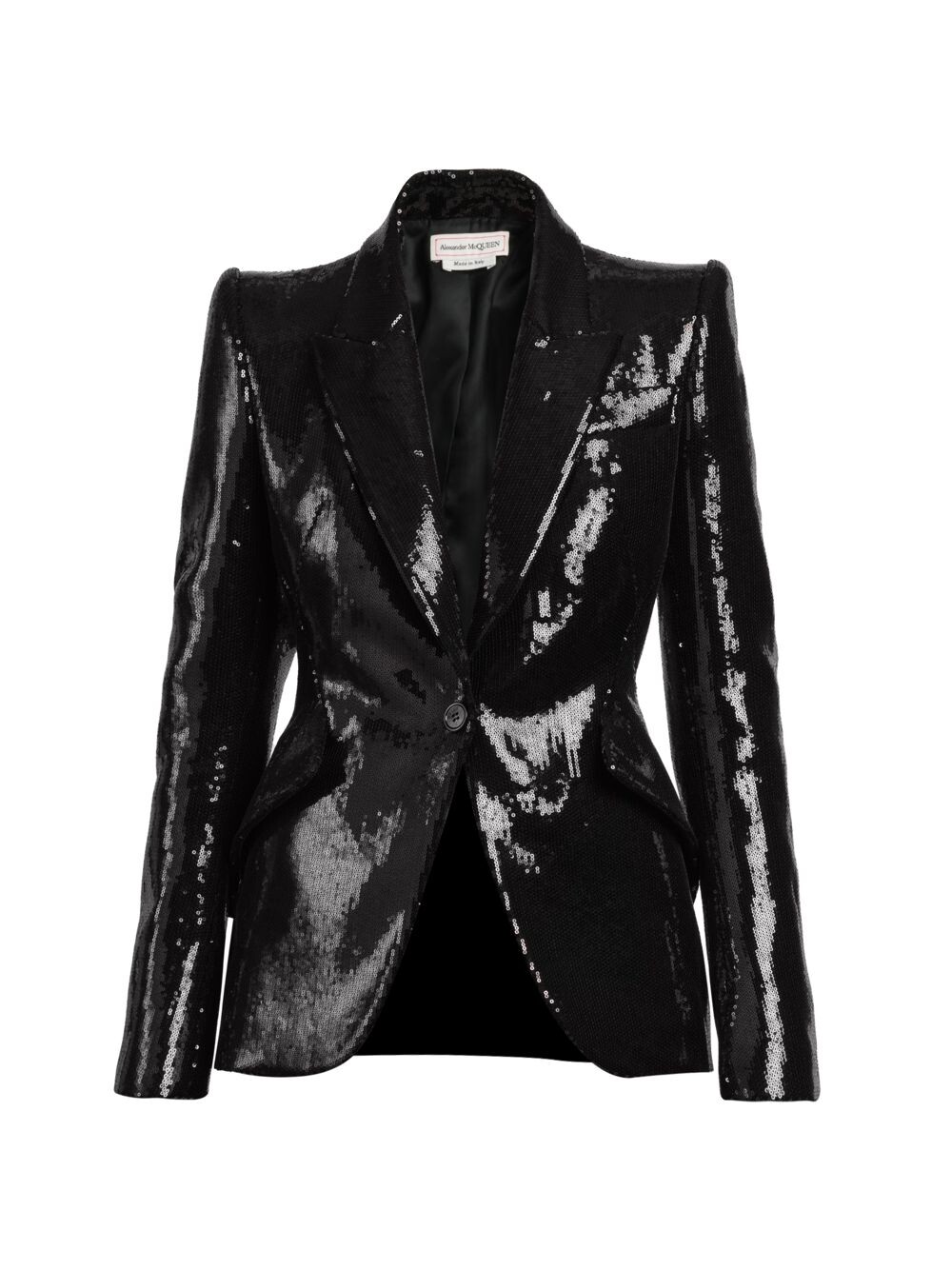 

Пиджак с вышивкой пайетками Alexander McQueen, черный