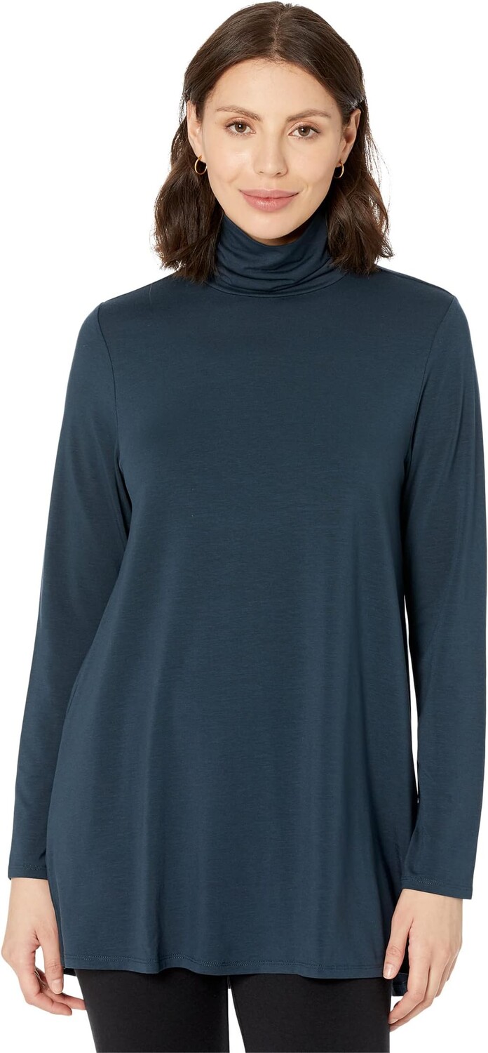 

Пуловер Eileen Fisher Scrunch Neck Tunic, цвет Deep Adriatic