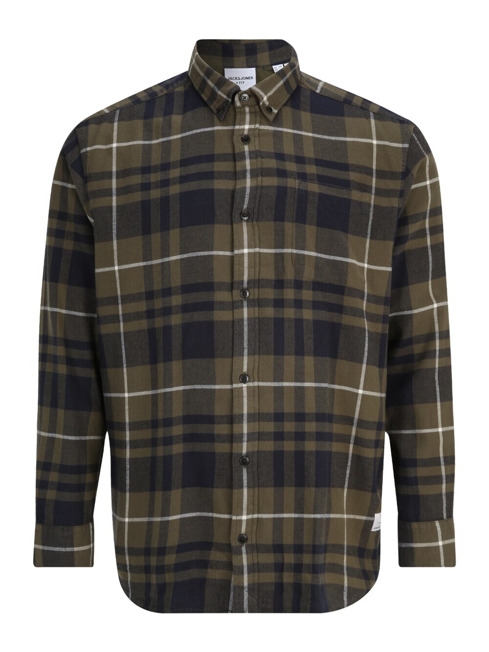 

Рубашка на пуговицах стандартного кроя Jack & Jones Plus BROOK, оливковый/темно-зеленый