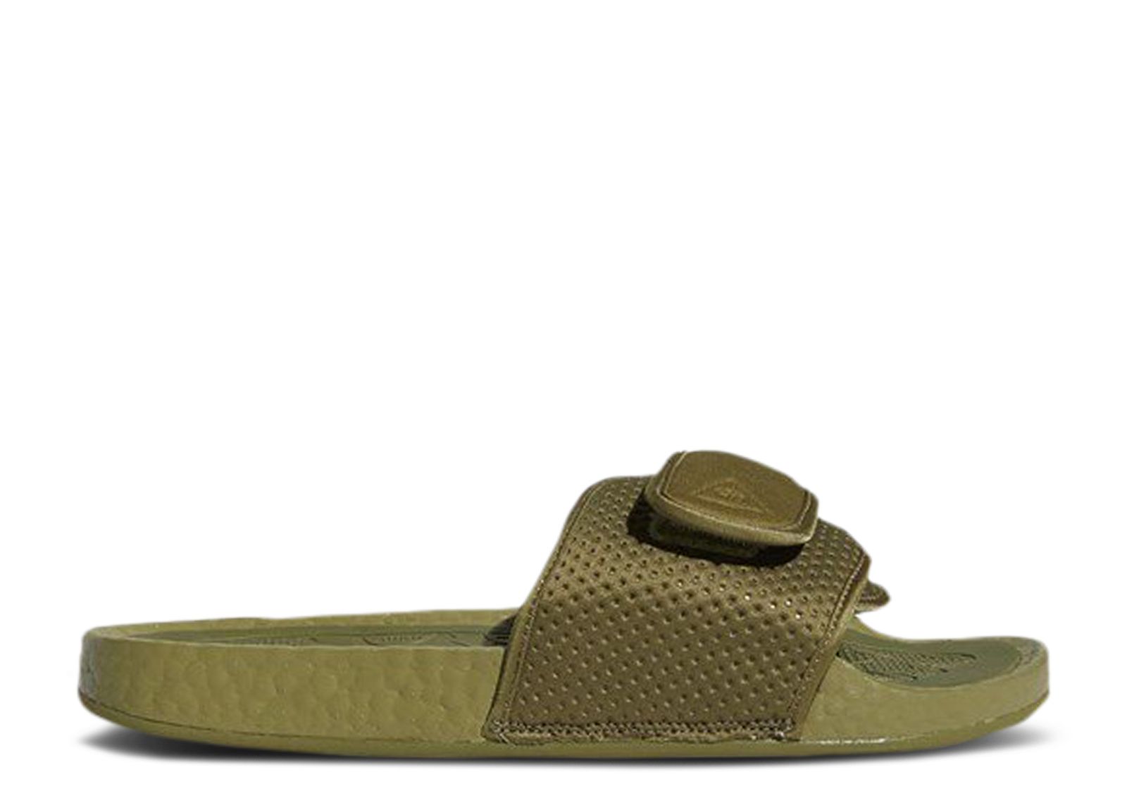 Кроссовки adidas Pharrell X Boost Slides 'Olive Cargo', зеленый