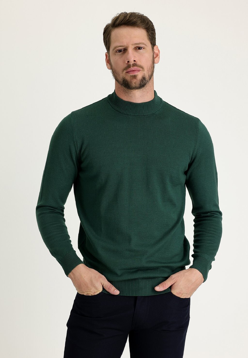 

Вязаный свитер STEHKRAGEN REGULAR FIT Kigili, цвет Forest Green Melange