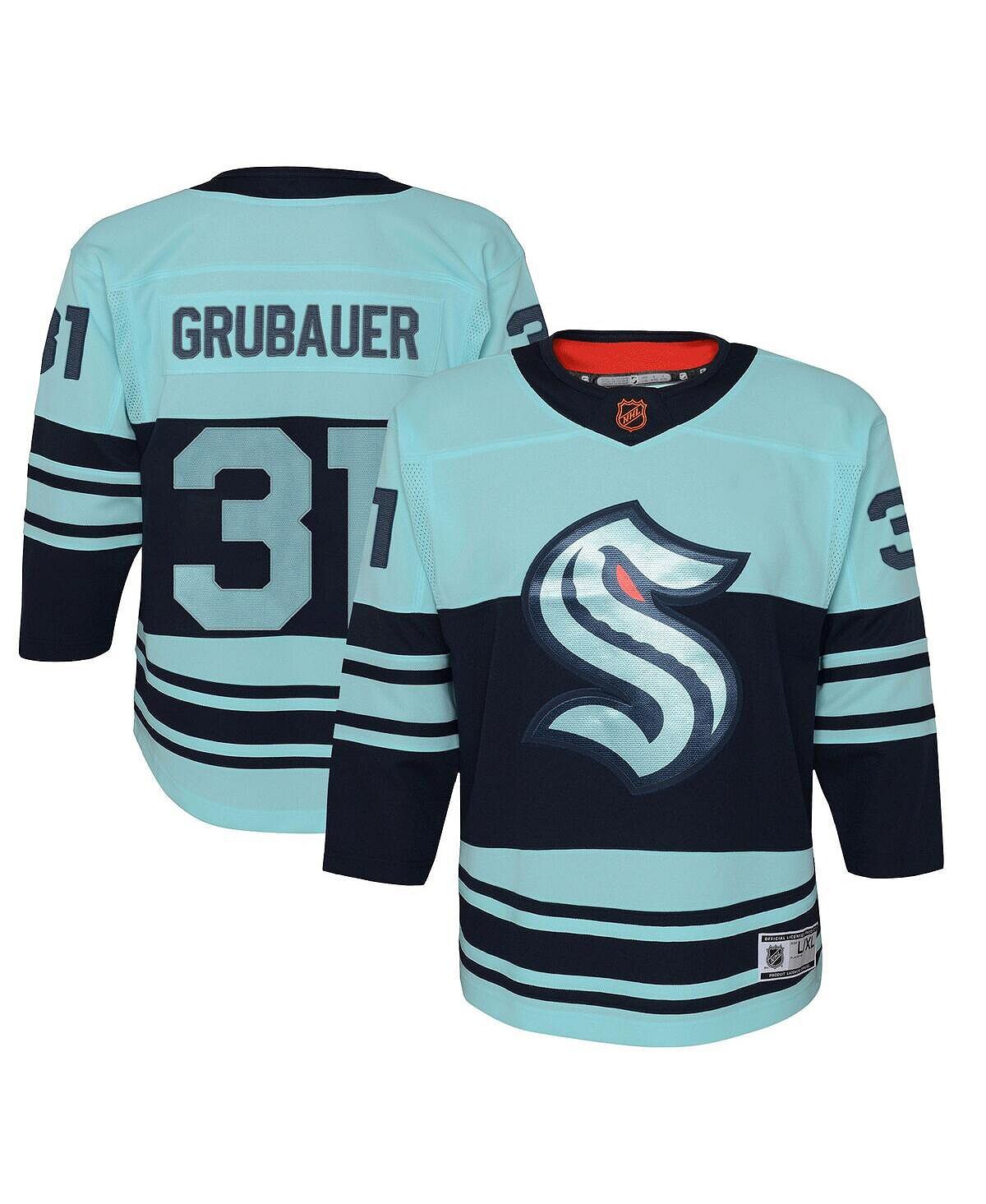 

Джерси Big Boys Philipp Grubauer Teal Seattle Kraken Special Edition 2.0 Premier Player Outerstuff