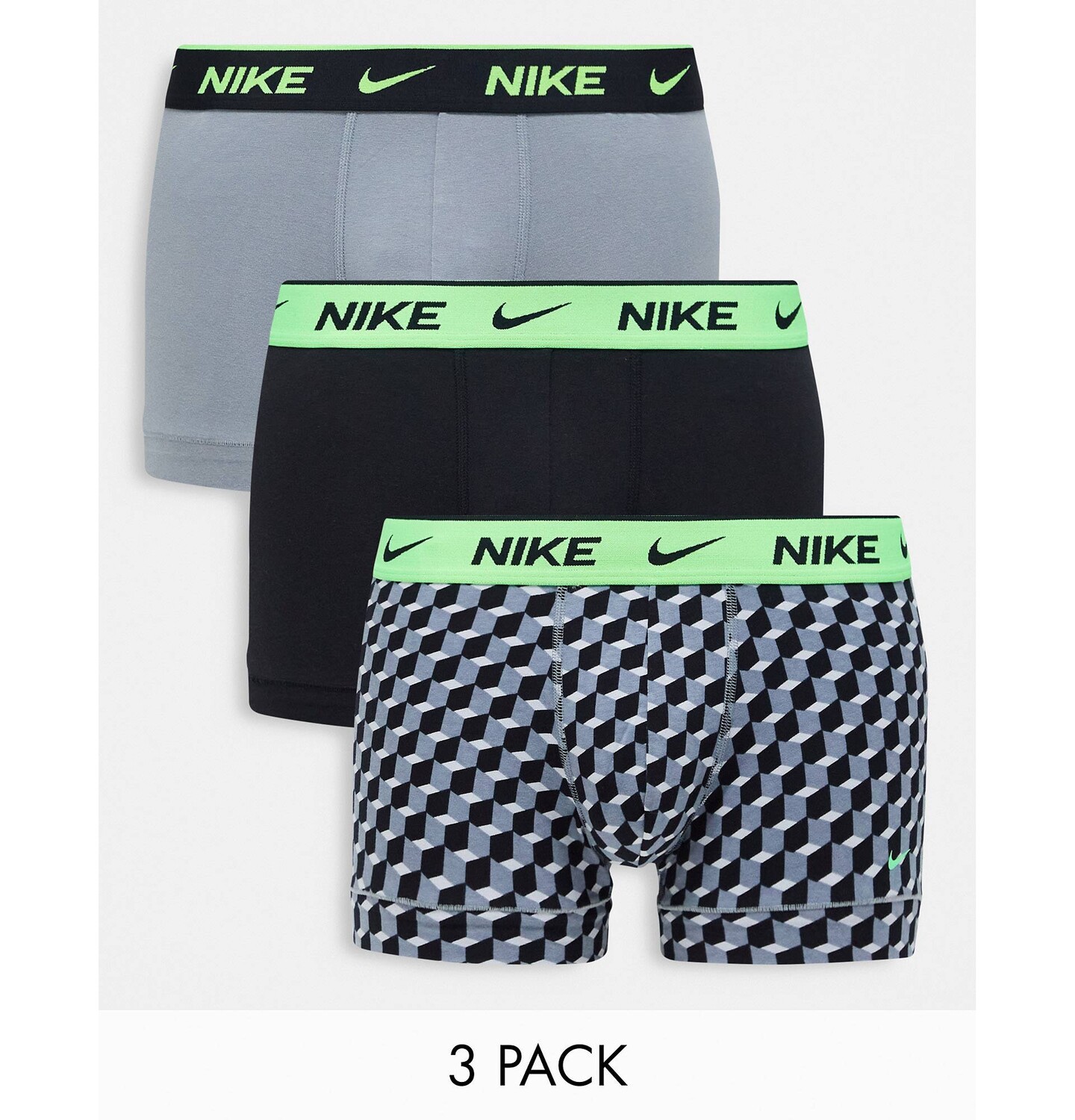 

Набор из 3 хлопковых эластичных плавок Nike Dri-Fit с геопринтом