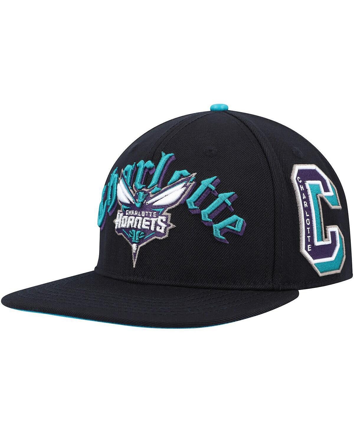 

Черная мужская шляпа Charlotte Hornets Old English Snapback Pro Standard