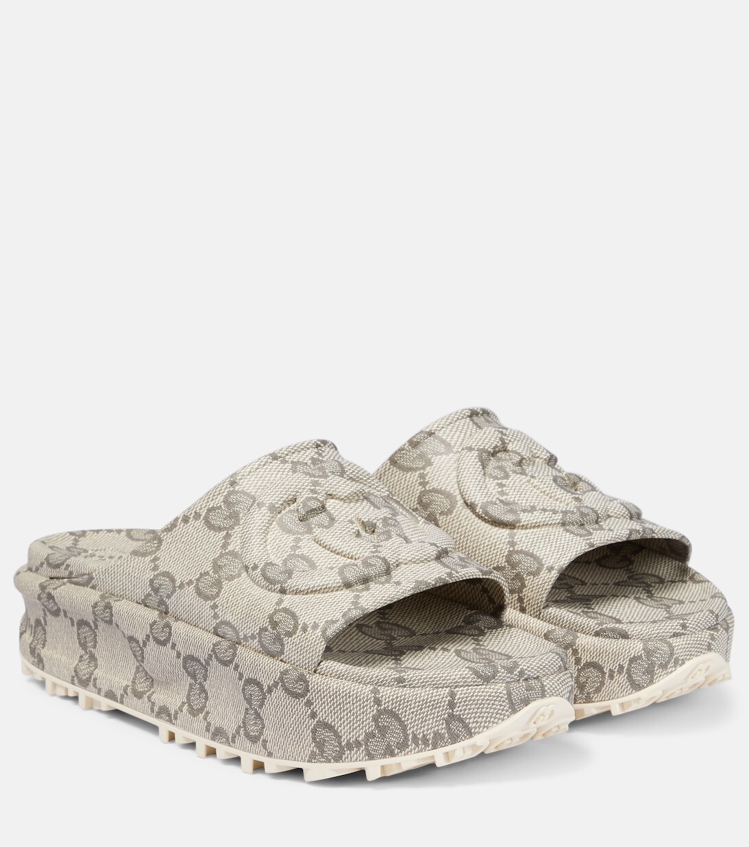 

Шлепанцы GG на платформе Gucci, бежевый