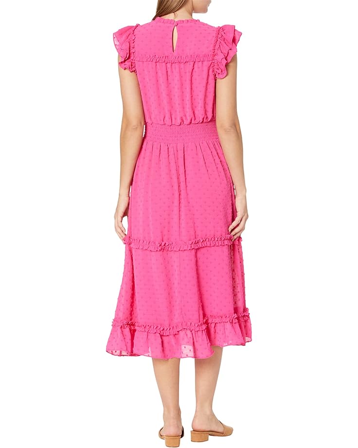 Платье CeCe Sleeveless Clip Dot Dress, цвет Bright Rose