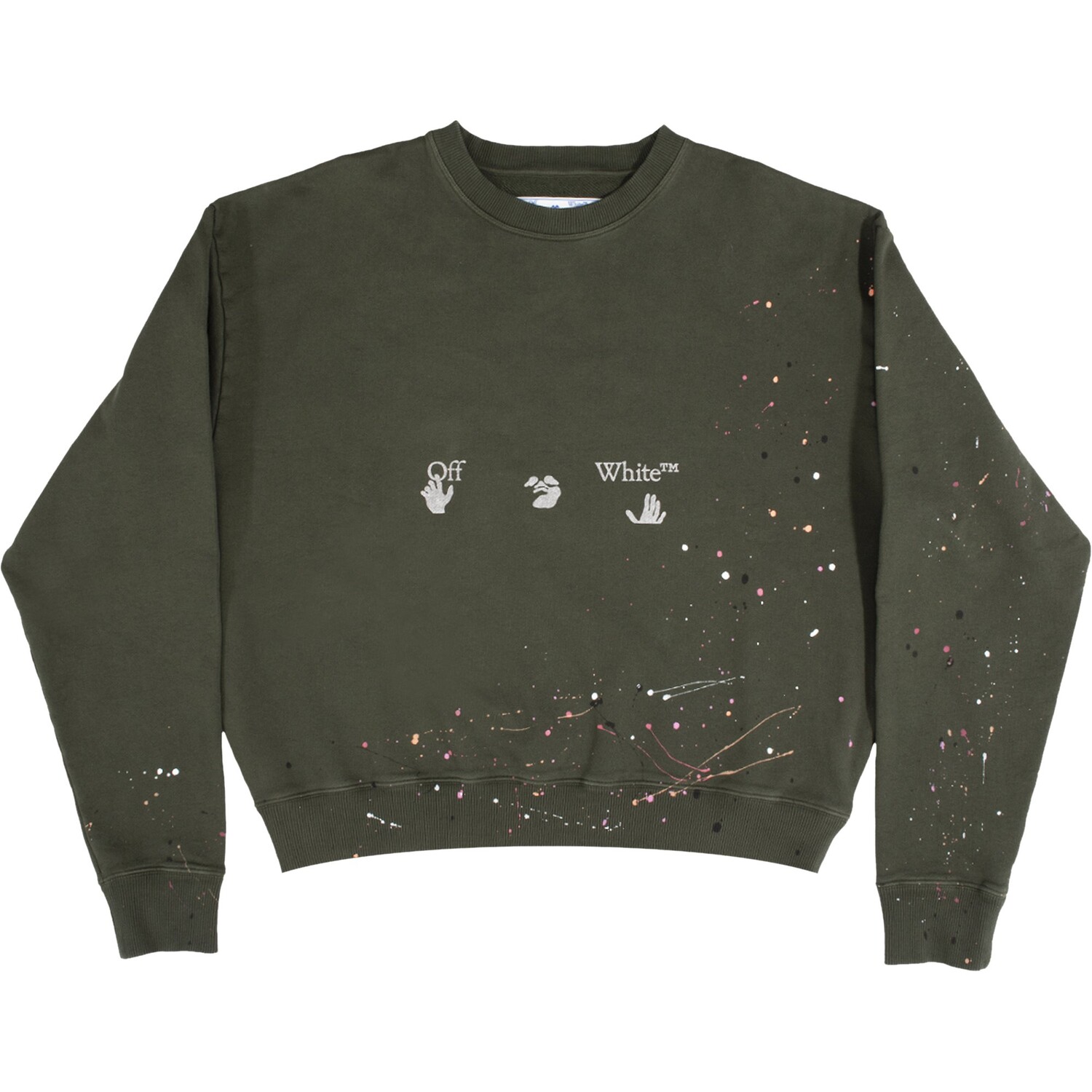 

Off-White Винтажная краска для круглого выреза Зеленый комбу