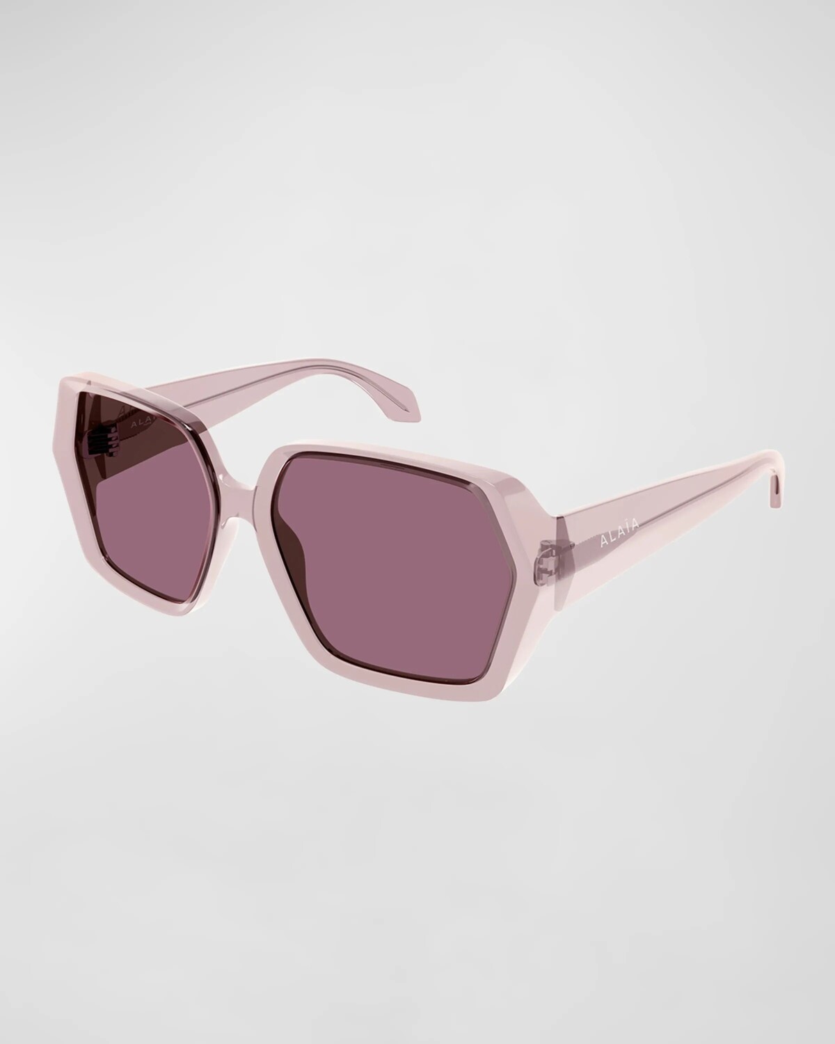 

Солнцезащитные очки-бабочки из ацетата с логотипом ALAIA, цвет Shiny Transparent Dusty Pink