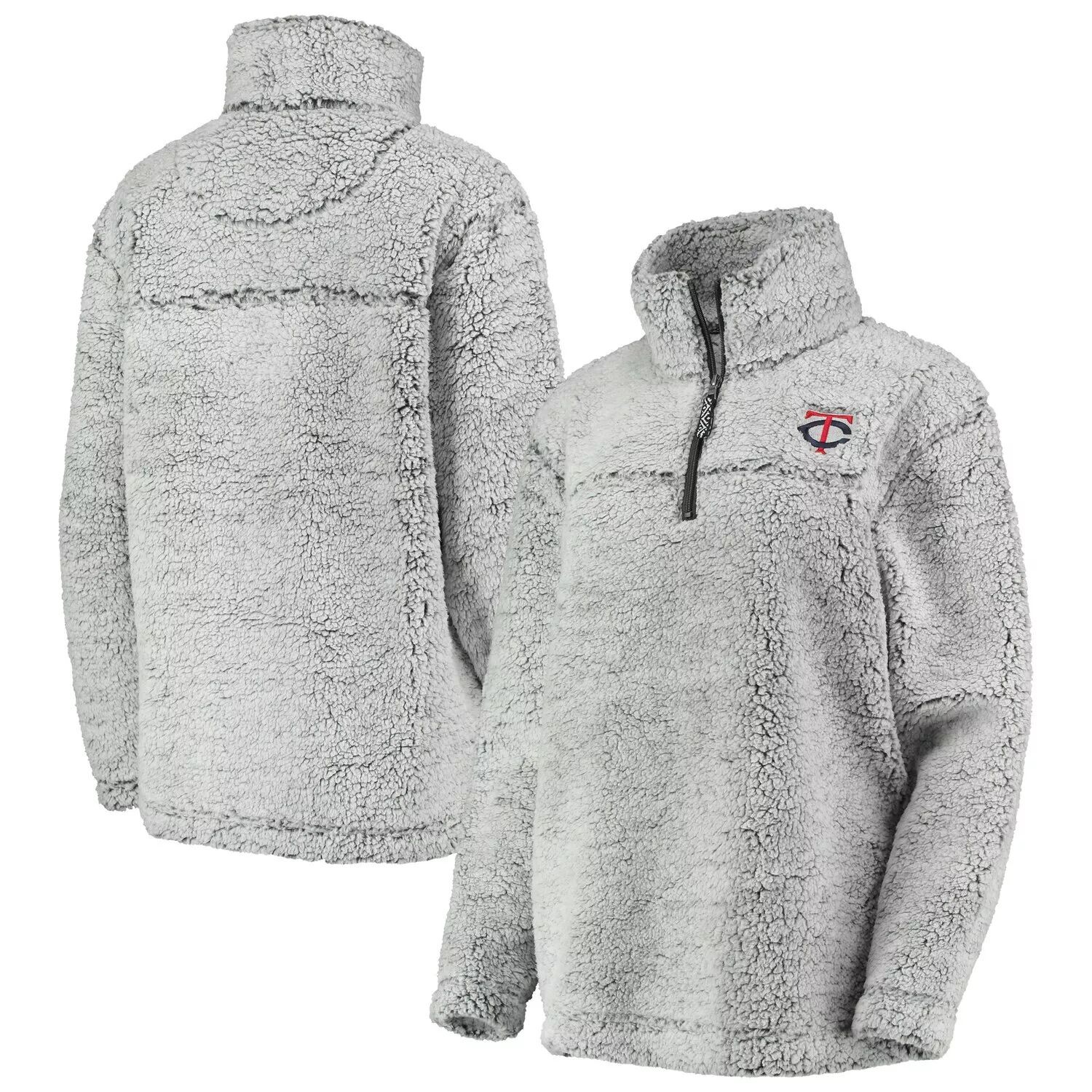 

Женский серый пуловер G-III 4Her by Carl Banks Minnesota Twins Sherpa с молнией четверть четверти G-III