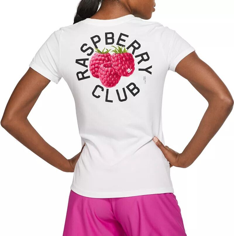 

Женская хлопковая футболка для софтбола Nike "RASPBERRY CLUB" Dri-FIT, белый