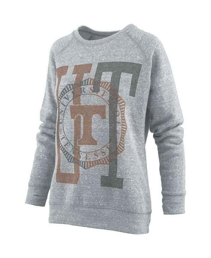 

Женский пуловер с регланами Knobi Tennessee Volunteers Heather Grey Pressbox, серый