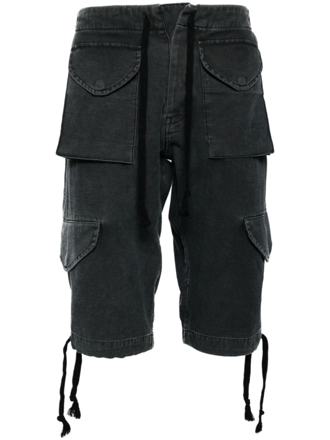 

Greg Lauren шорты-карго из хлопчатобумажной саржи с начесом, черный