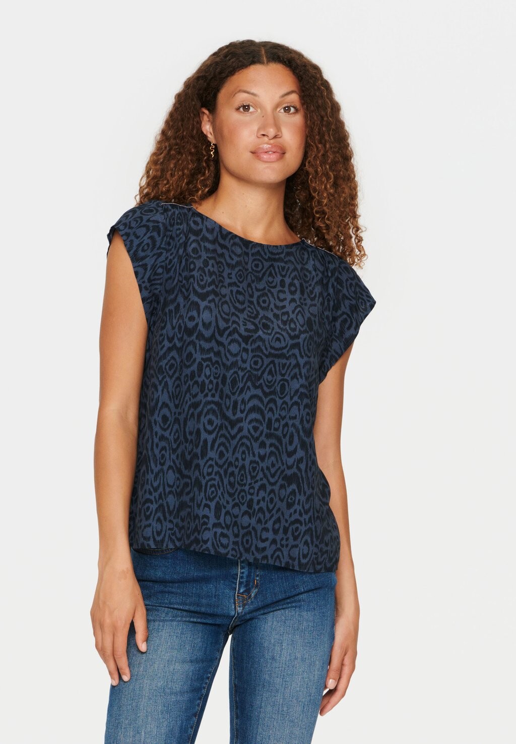 

Блузка BLANCASZ ADELE SS CHEETAH PRINT Saint Tropez, синий омбре big natural verse