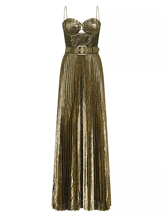 Плиссированное платье Josie из ламе Rebecca Vallance, золото rebecca golt cilt parmak arası sandalet