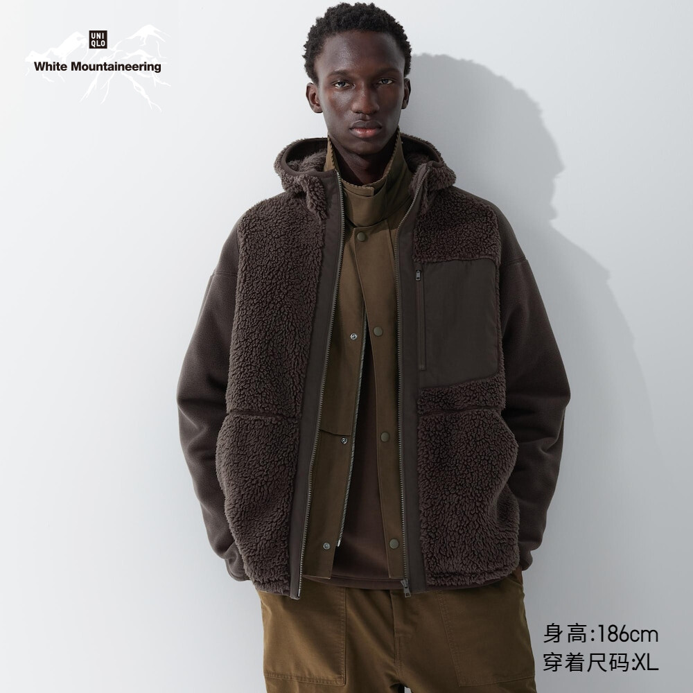 

Предпродажа Uniqlo мужская и женская WPJ флисовая куртка на молнии с капюшоном в стиле пэчворк, флисовая толстовка