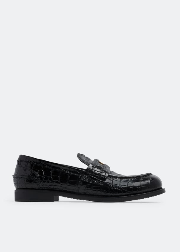 

Лоферы Miu Miu Croc-Effect Leather, черный