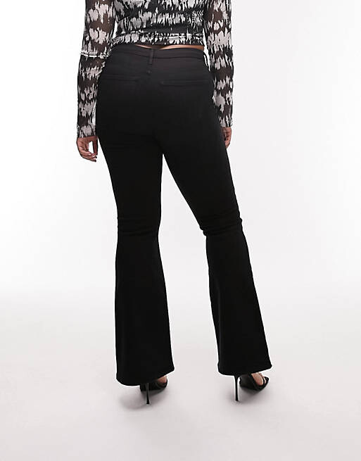 

Черные расклешенные джинсы Topshop Curve Jamie