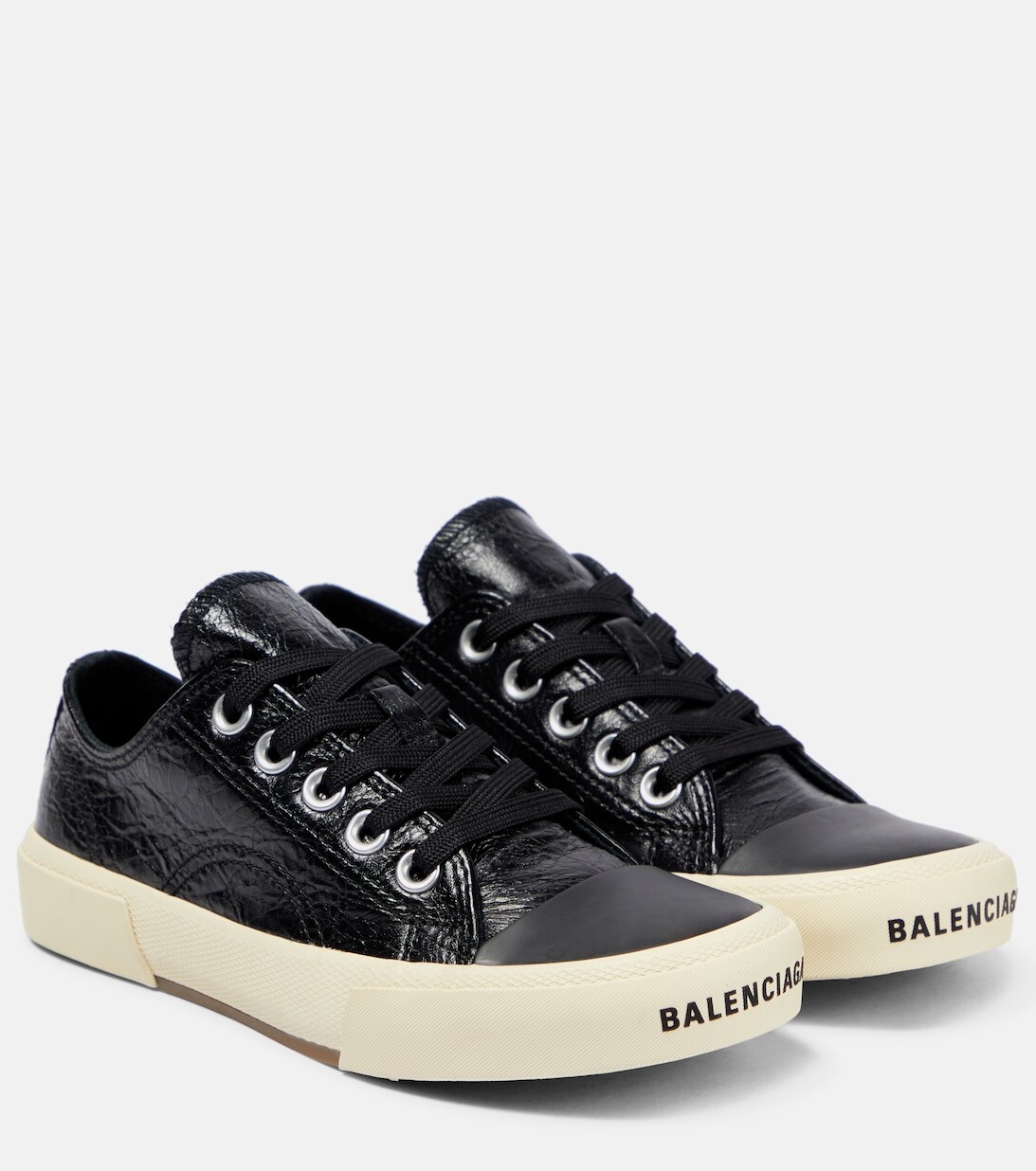 

Низкие кожаные кеды Paris Balenciaga, черный