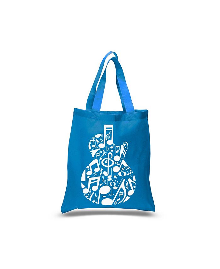 Музыкальные ноты на гитаре — маленькая сумка-тоут Word Art LA Pop Art, синий