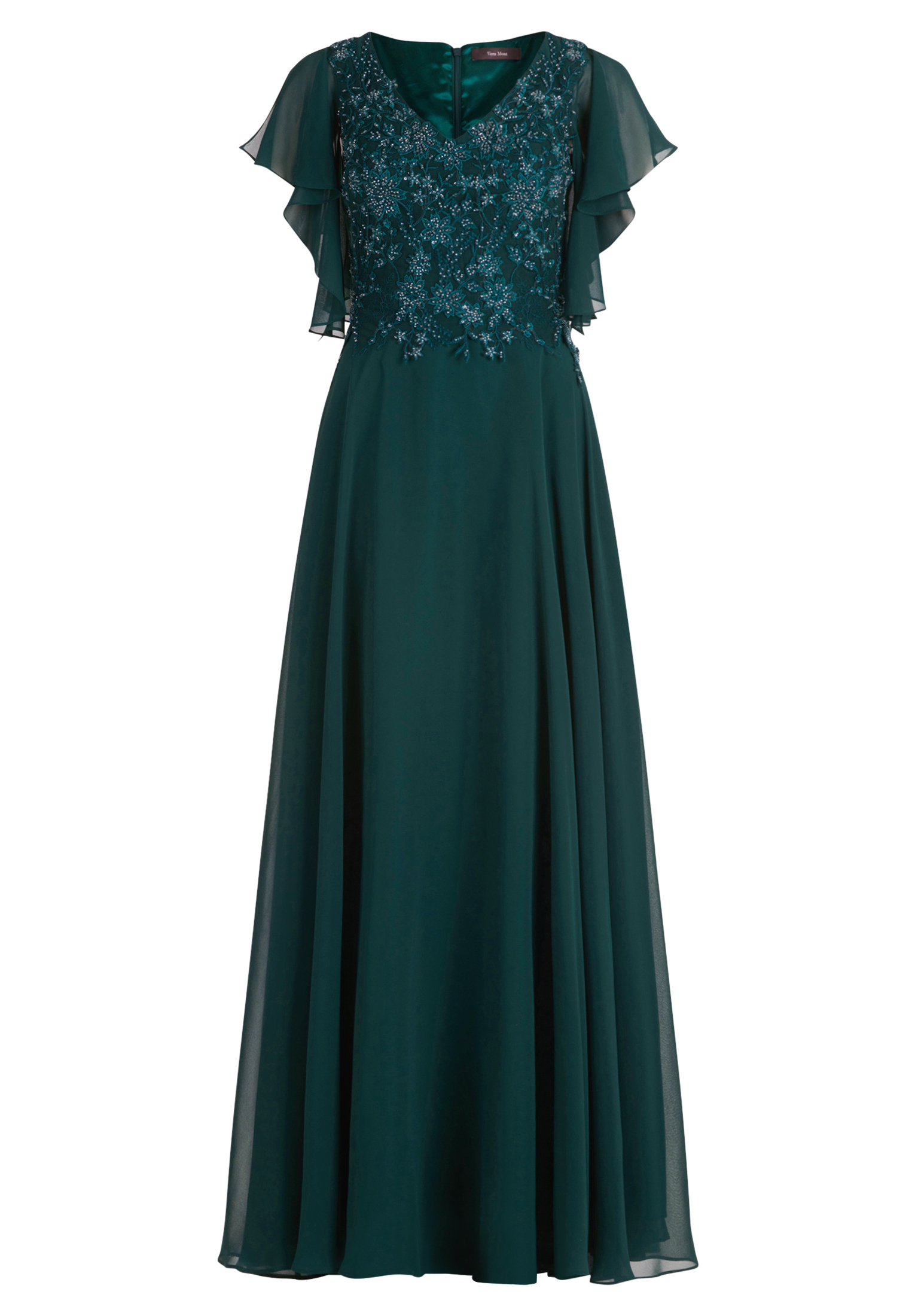 Платье Vera Mont Abend mit Stickerei, цвет Dark Green/Green палки naturehike st01 6061 al nh17d001 z 62 135cm dark green 6927595720240