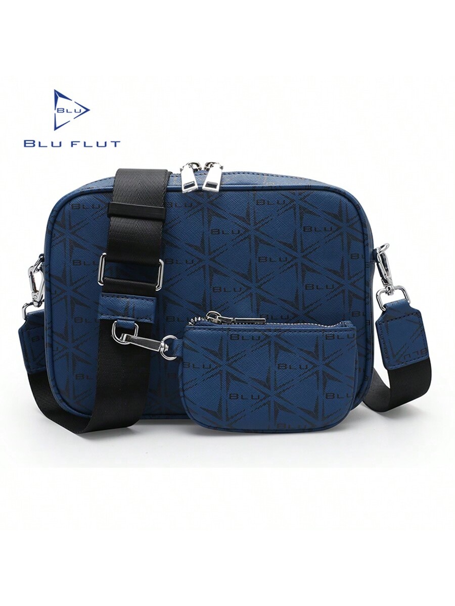 1 шт. Blu Flut кошелек через плечо из искусственной кожи на молнии сумка для телефона на одно плечо мини-синяя сумка через плечо для мужчин подарок, синий цена и фото