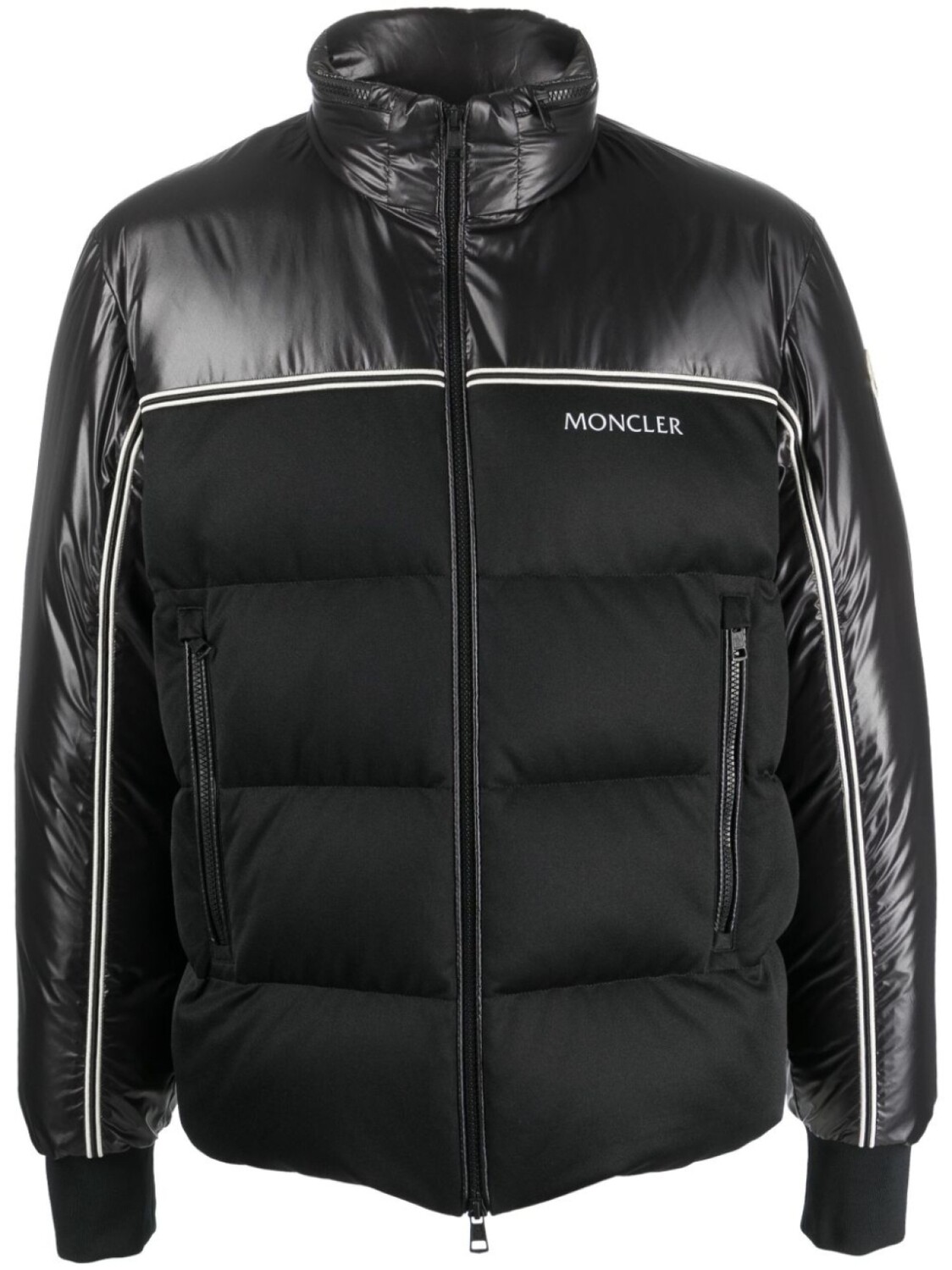 

Moncler пуховик с высоким воротником, черный