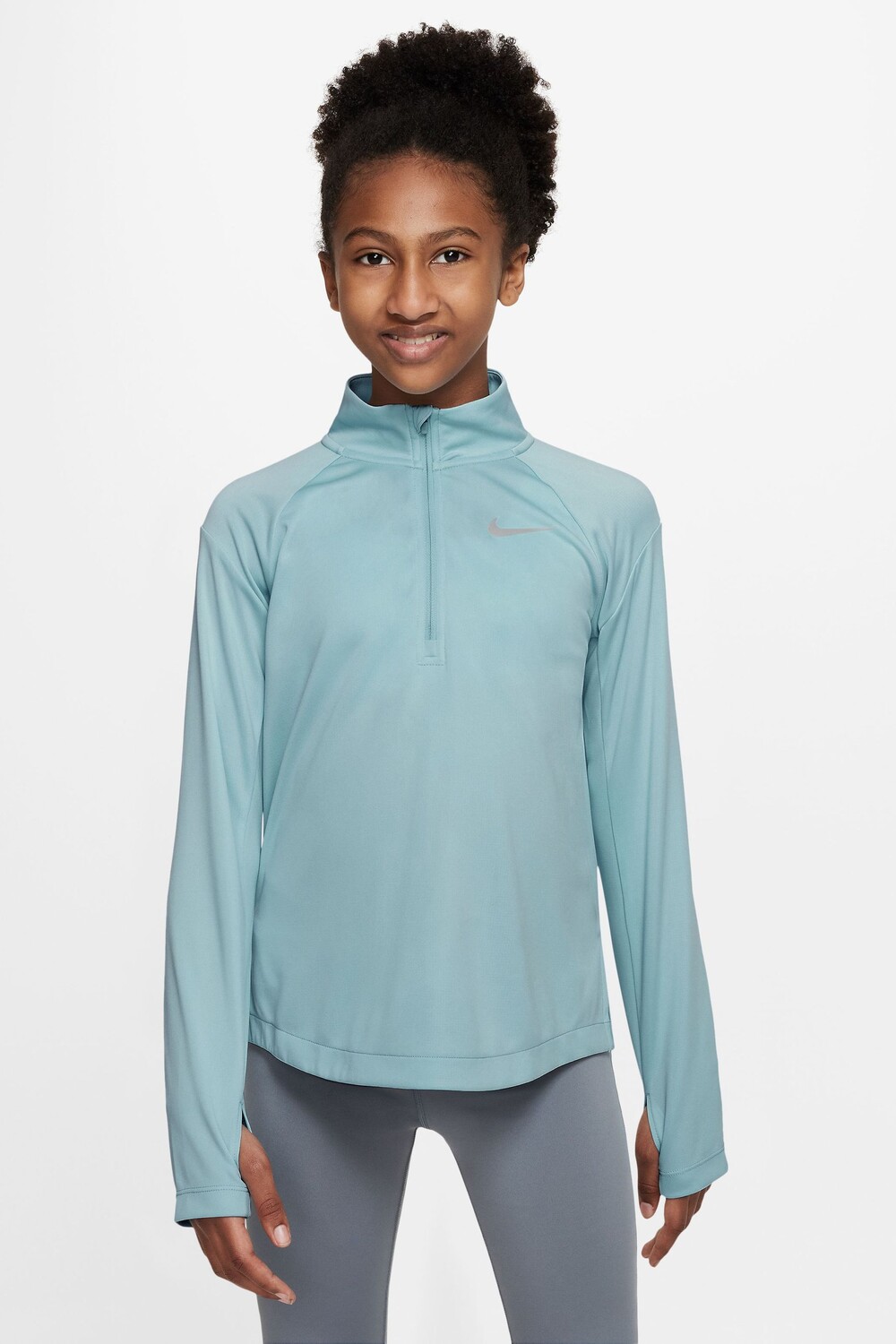 

Беговая футболка Dri-FIT с длинными рукавами и молнией 1/2 Nike, синий