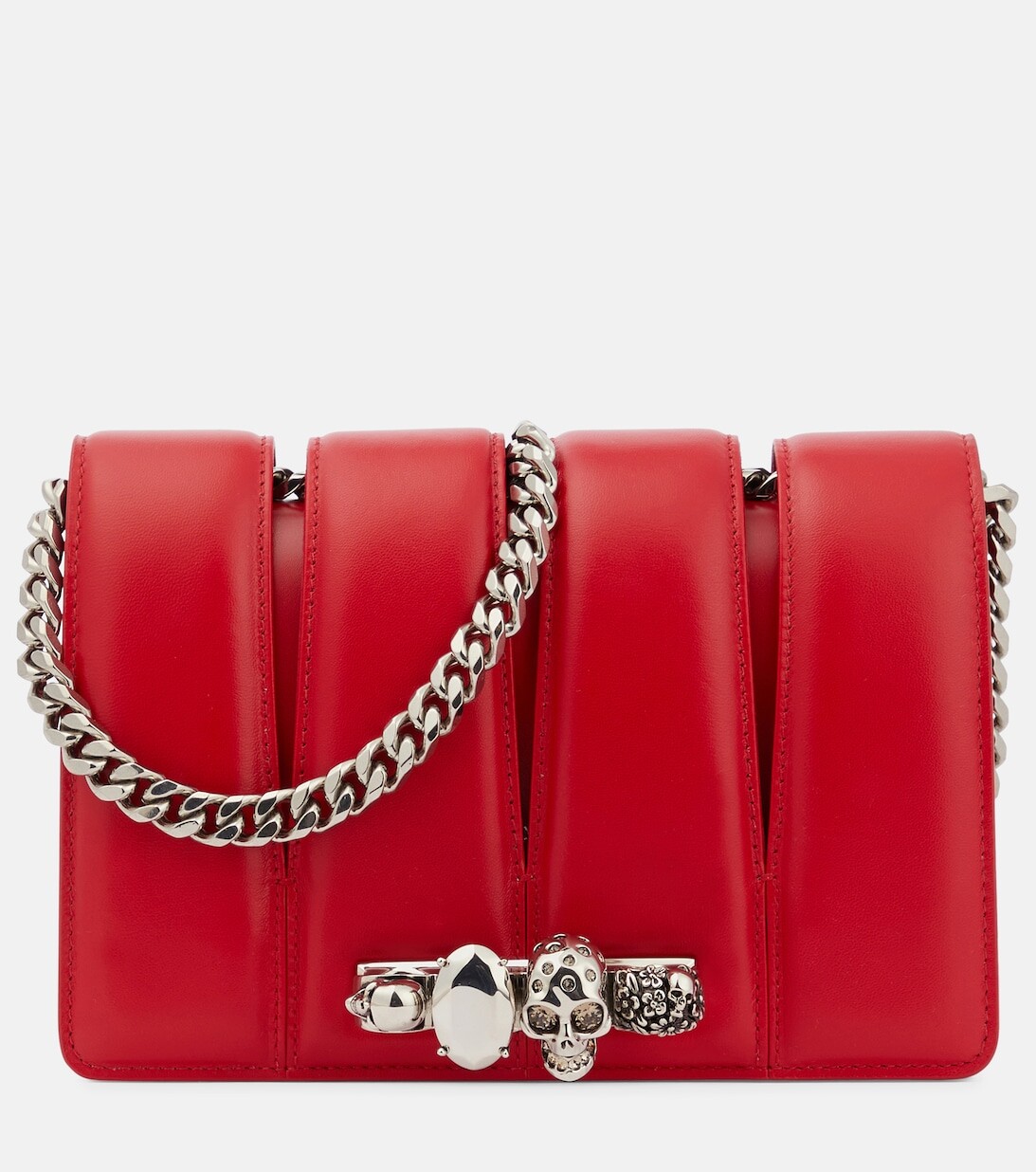 

Маленькая кожаная сумка через плечо The Slash Alexander McQueen, красный