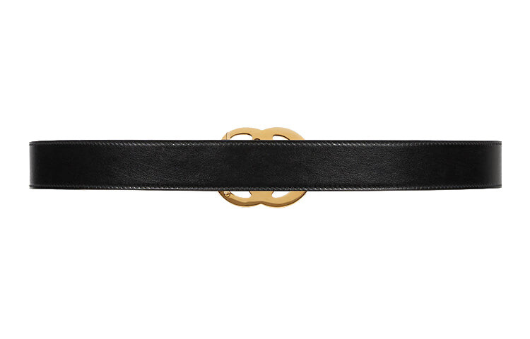 

Ремень Gucci 3cm GG Marmont кожаный с блестящей пряжкой, черный/золотистый