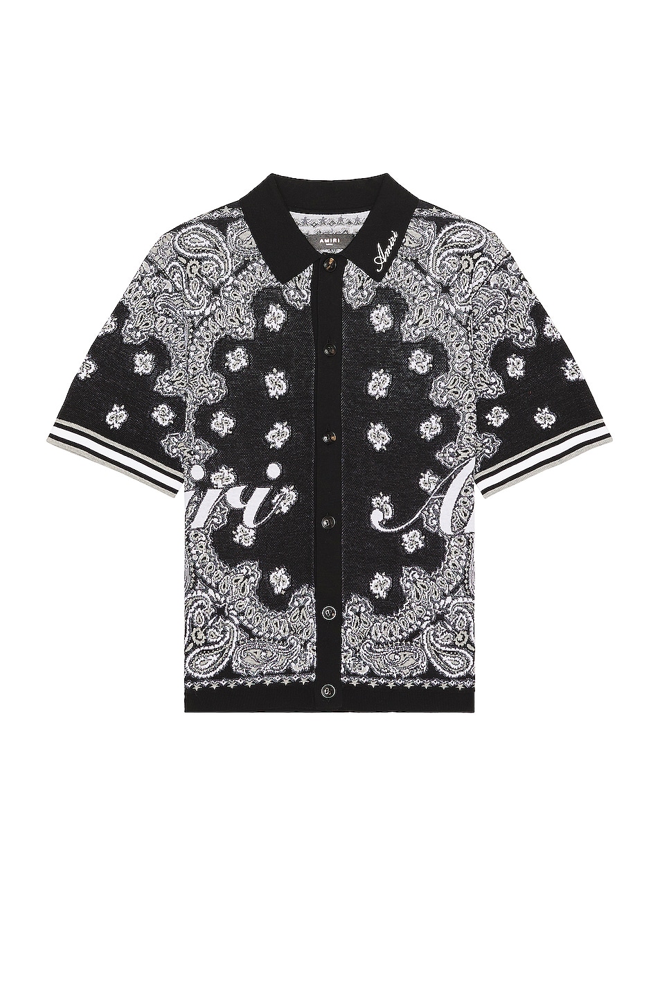 

Рубашка Amiri Cotton Bandana Polo, черный