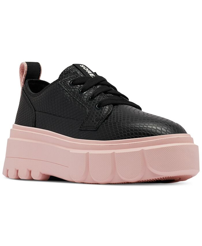 

Женские кроссовки Caribou WP на платформе со шнуровкой Sorel, цвет Black, Vintage Pink