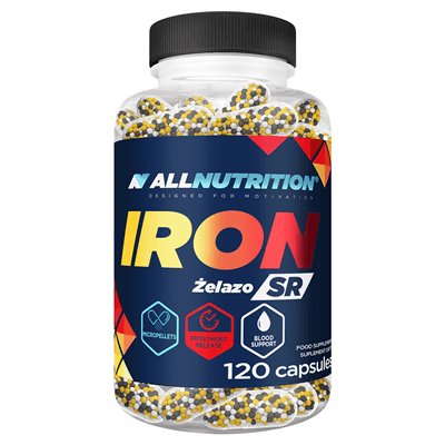 Allnutrition, Iron Sr, железо, витамин C, B12, B6, 120 капсул.