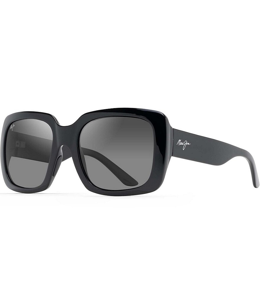 

Женские квадратные солнцезащитные очки Maui Jim Two Step, 55 мм, черный