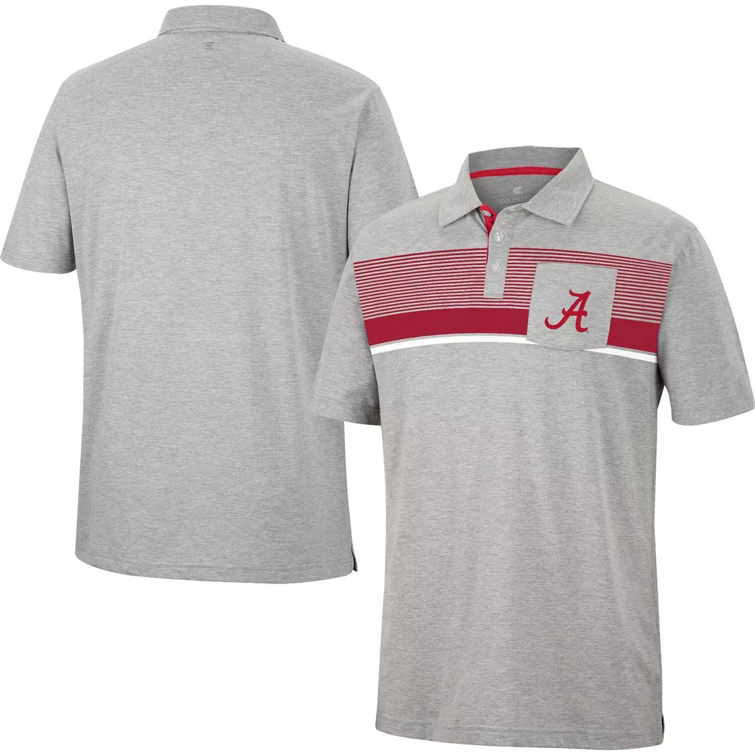 

Мужская рубашка-поло для гольфа с карманами Colosseum Heathered Grey Alabama Crimson Tide Golfer