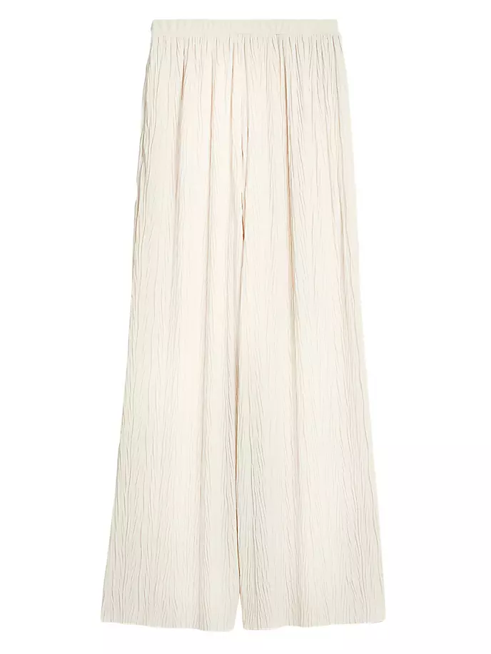 

Широкие брюки из плиссированного джерси Max Mara Leisure, слоновая кость, Бежевый