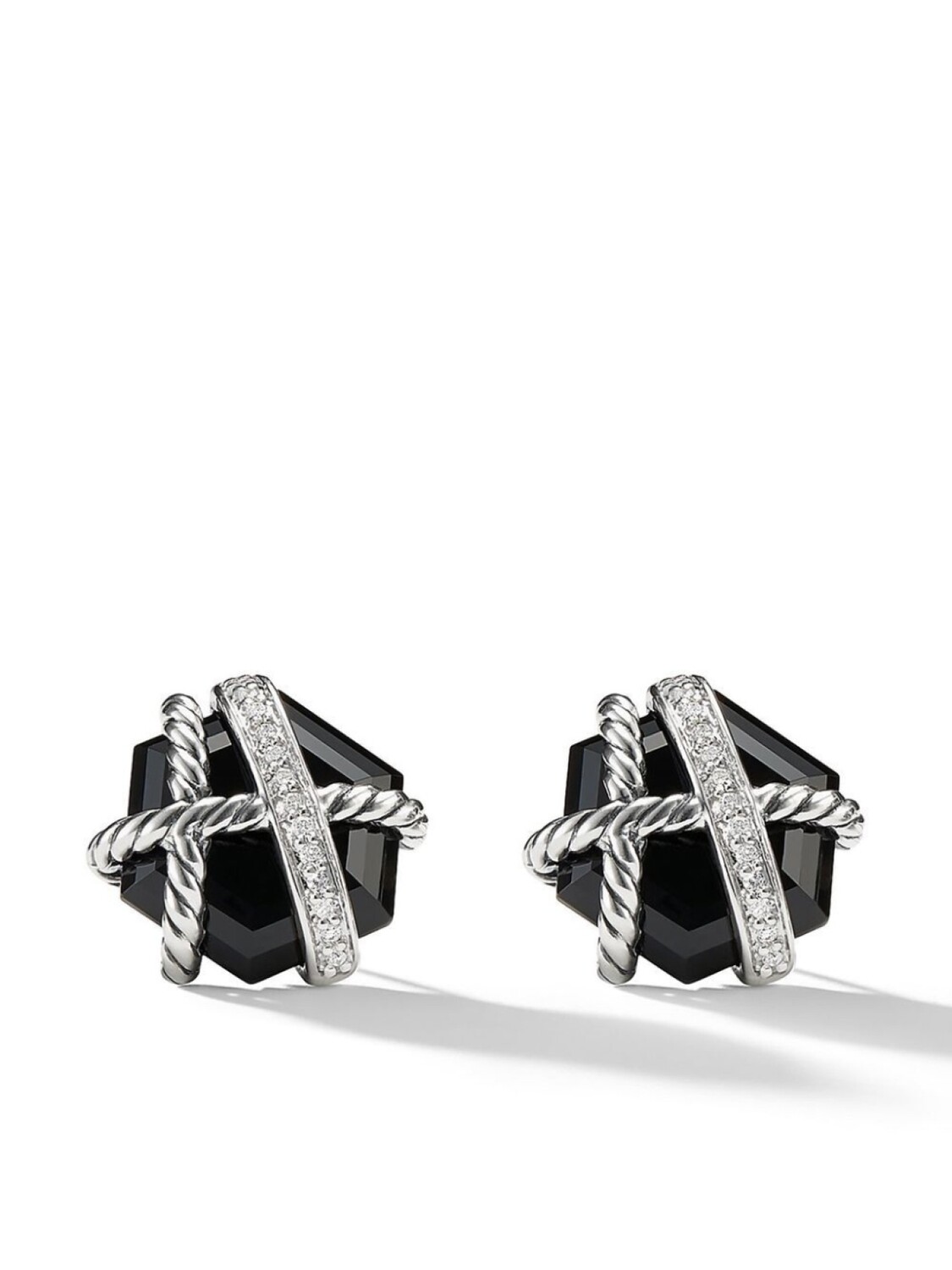 

Серьги-гвоздики с ониксом David Yurman, серебряный