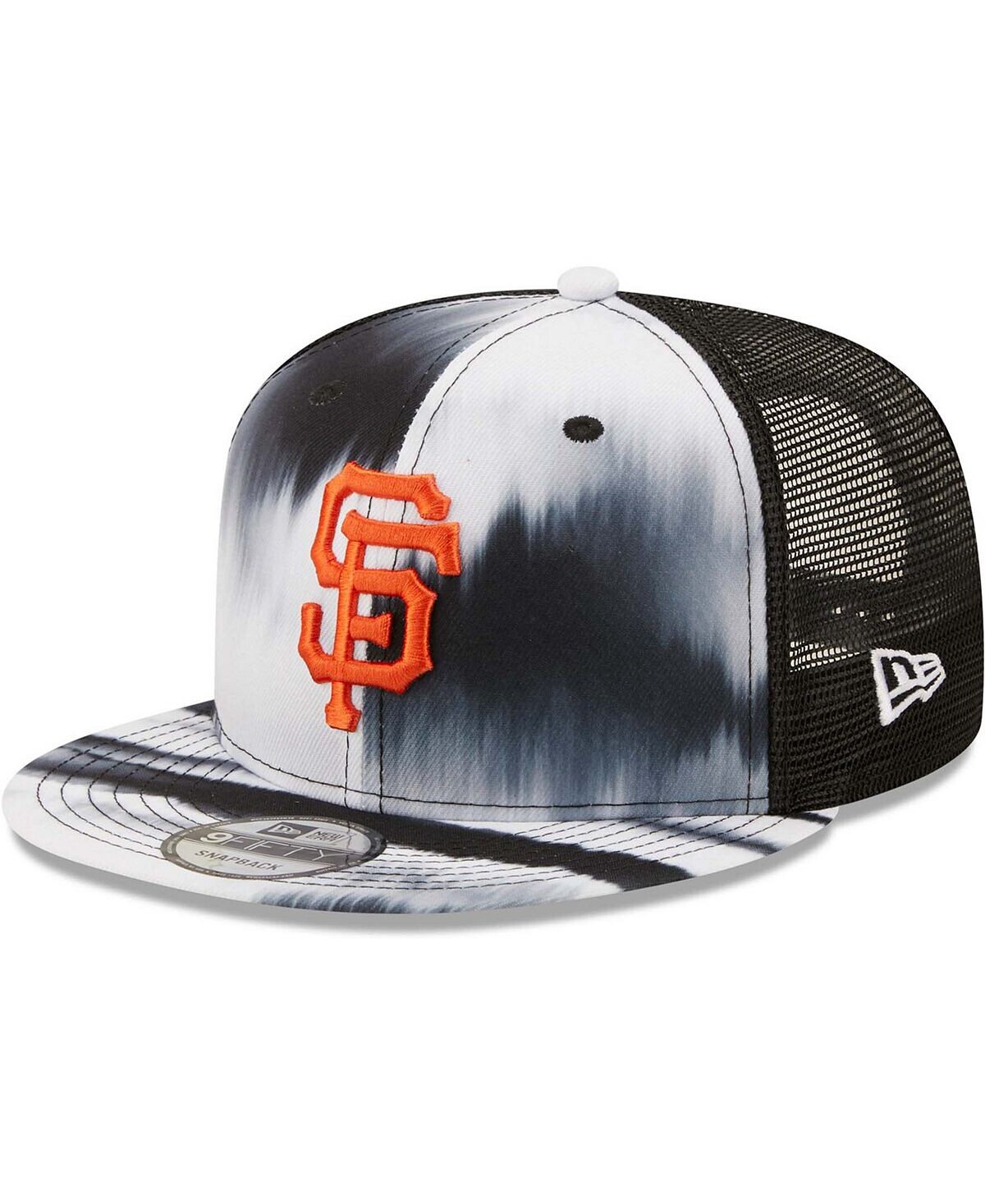 

Мужская бело-черная кепка San Francisco Giants Tie-Dye Wave Trucker 9Fifty Snapback New Era